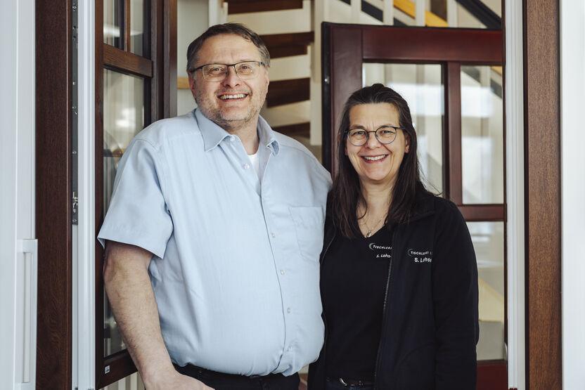 Portraitbild von Mitarbeitern der Tischlerei Lohse