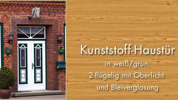 Kunststoff Haustür weiß-grüne Kunstoff Haustür montiert von der Tischlerei Lohse